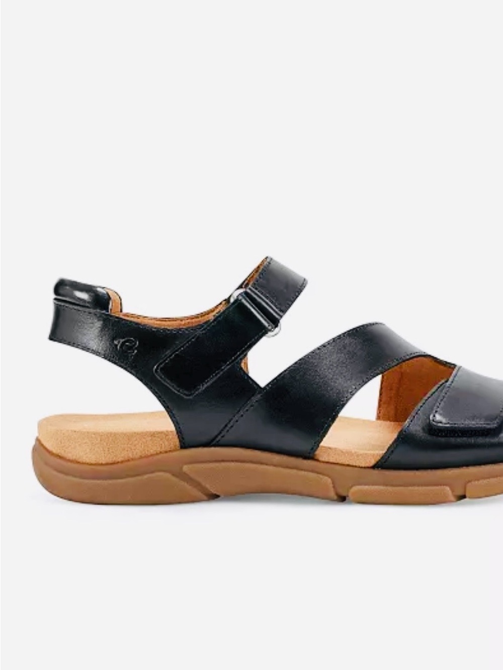 Easy Spirit Black Strappy Comfort Leather Sandal Open Toe size 9W - Picture 8 of 11
